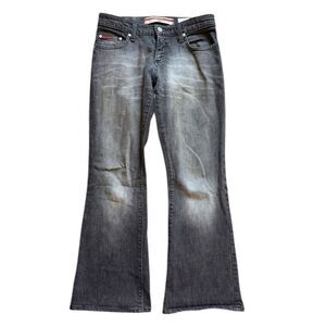 Womens Lee Cooper Gray Rinse Fitted Waist Flare Leg Jeans - Sz 28